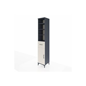 Hyperion Dolap 5 Raflı Tek Çekmeceli Tek Kapaklı 44x44x243 Antrasit-aytaşı