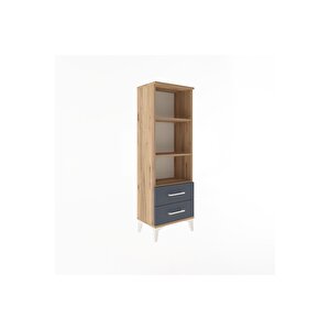 Arges Dolap 3 Raflı 2 Çekmeceli 44x30x134 Çam-antrasit