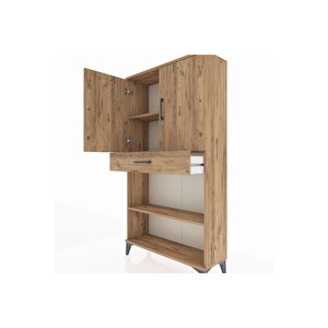 Arges Dolap 3 Raflı Tek Çekmeceli 2 Kapaklı 88x30x163 Çam-çam