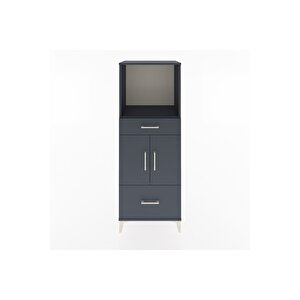 Hyperion Dolap 2 Raflı 2 Çekmeceli 2 Kapaklı 60x44x163 Antrasit-antrasit