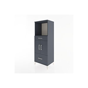 Hyperion Dolap 2 Raflı 2 Çekmeceli 2 Kapaklı 60x44x163 Antrasit-antrasit