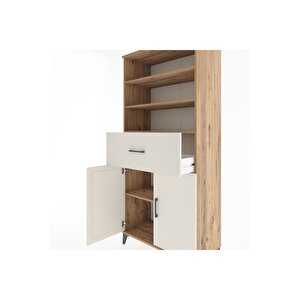 Hyperion Dolap 4 Raflı Tek Çekmeceli 2 Kapaklı 88x44x195 Çam-aytaşı