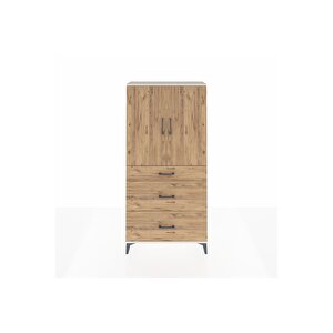Arges Dolap 3 Raflı 3 Çekmeceli 2 Kapaklı 88x30x182 Aytaşı-çam