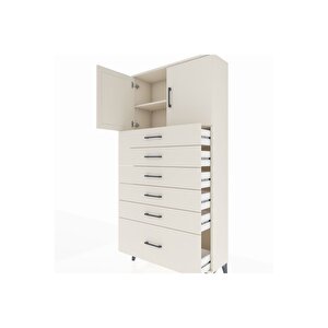 Arges Dolap 2 Raflı 6 Çekmeceli 2 Kapaklı 88x30x182 Aytaşı-aytaşı