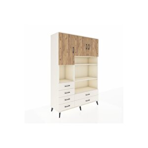 Hyperion Dolap 9 Raflı 6 Çekmeceli 3 Kapaklı 132x44x195 Aytaşı-çam/aytaşı