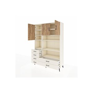 Hyperion Dolap 9 Raflı 6 Çekmeceli 3 Kapaklı 132x44x195 Aytaşı-çam/aytaşı