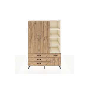 Hyperion Gardrop 5 Raflı 4 Çekmeceli Tek Askılı 132x44x195 Aytaşı-çam