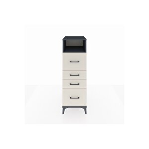 Kronos Dolap Tek Raflı 4 Çekmeceli 44x59x134 Antrasit-aytaşı