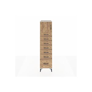 Kronos Dolap Tek Raflı 7 Çekmeceli Tek Kapaklı 44x59x182 Aytaşı-çam