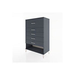 Hyperion Dolap 5 Çekmeceli 88x44x134 Antrasit-antrasit