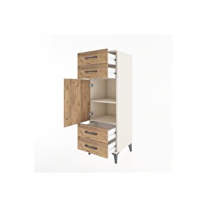 Hyperion Dolap 2 Raflı 4 Çekmeceli Tek Kapaklı 44x44x134 Aytaşı-çam