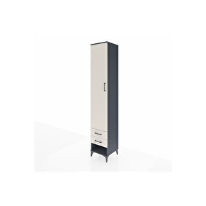 Hyperion Dolap 3 Raflı 2 Çekmeceli Tek Askılı 44x44x243 Antrasit-aytaşı