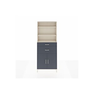 Arges Dolap 4 Raflı 2 Çekmeceli 2 Kapaklı 88x30x221 Aytaşı-antrasit
