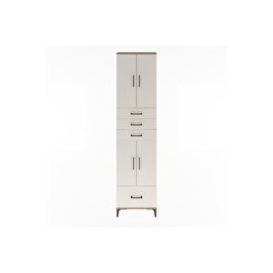 Arges Dolap 4 Raflı 4 Çekmeceli 4 Kapaklı 60x30x243 Çam-aytaşı