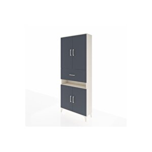 Arges Dolap 5 Raflı Tek Çekmeceli 4 Kapaklı 88x30x221 Aytaşı-antrasit