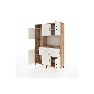 Hyperion Gardrop 8 Raflı 2 Çekmeceli 6 Kapaklı 132x44x195 Çam-aytaşı