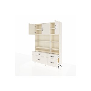 Arges Gardrop 10 Raflı 4 Çekmeceli 3 Kapaklı 132x30x195 Aytaşı-aytaşı