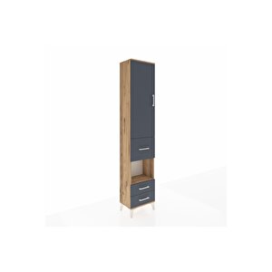 Arges Dolap 3 Raflı 3 Çekmeceli Tek Askılı 44x30x221 Çam-antrasit