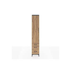 Hyperion Dolap 5 Raflı 3 Çekmeceli Tek Kapaklı 44x44x243 Antrasit-çam