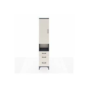 Arges Dolap 3 Raflı 3 Çekmeceli Tek Askılı 44x30x221 Antrasit-aytaşı