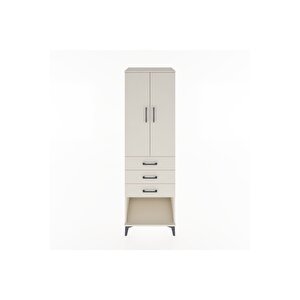 Hyperion Dolap Tek Raflı 3 Çekmeceli Tek Askılı 60x44x195 Aytaşı-aytaşı