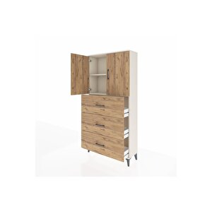 Arges Dolap 2 Raflı 3 Çekmeceli 2 Kapaklı 88x30x182 Aytaşı-çam