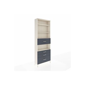 Arges Dolap 4 Raflı 4 Çekmeceli 88x30x243 Aytaşı-antrasit