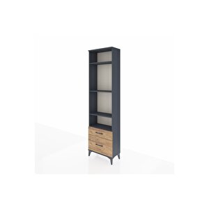 Arges Dolap 4 Raflı 2 Çekmeceli 60x30x221 Antrasit-çam