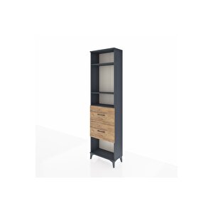 Arges Dolap 3 Raflı 2 Çekmeceli 60x30x221 Antrasit-çam