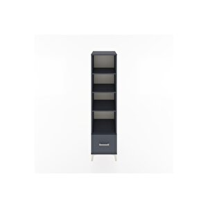 Hyperion Dolap 4 Raflı Tek Çekmeceli 44x44x182 Antrasit-antrasit