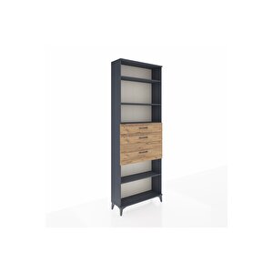 Arges Dolap 4 Raflı 3 Çekmeceli 88x30x243 Antrasit-çam