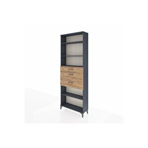 Arges Dolap 4 Raflı 3 Çekmeceli 88x30x243 Antrasit-çam