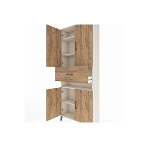 Arges Dolap 5 Raflı Tek Çekmeceli 4 Kapaklı 88x30x221 Aytaşı-çam