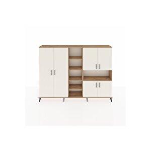 Arges Dolap 13 Raflı 6 Kapaklı 220x30x163 Çam-aytaşı/çam