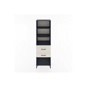 Hyperion Dolap 3 Raflı 2 Çekmeceli 60x44x195 Antrasit-aytaşı
