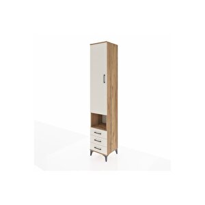 Hyperion Dolap 3 Raflı 3 Çekmeceli Tek Kapaklı 44x44x243 Çam-aytaşı