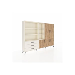 Arges Dolap 11 Raflı 3 Çekmeceli 5 Kapaklı 220x30x163 Aytaşı-çam/aytaşı