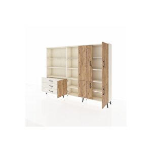 Arges Dolap 11 Raflı 3 Çekmeceli 5 Kapaklı 220x30x163 Aytaşı-çam/aytaşı