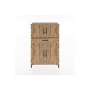Hyperion Dolap 2 Raflı Tek Çekmeceli 4 Kapaklı 88x44x134 Çam-çam