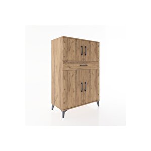 Hyperion Dolap 2 Raflı Tek Çekmeceli 4 Kapaklı 88x44x134 Çam-çam