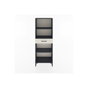 Arges Dolap 3 Raflı Tek Çekmeceli 60x30x163 Antrasit-aytaşı