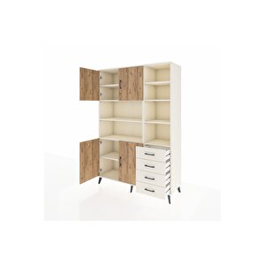 Hyperion Dolap 9 Raflı 4 Çekmeceli 4 Kapaklı 132x44x195 Aytaşı-çam/aytaşı