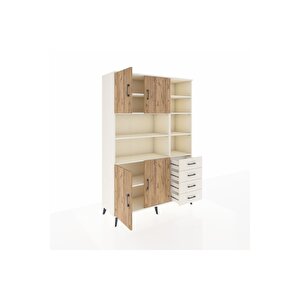 Hyperion Dolap 9 Raflı 4 Çekmeceli 4 Kapaklı 132x44x195 Aytaşı-çam/aytaşı