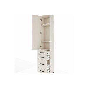 Arges Dolap 3 Raflı 4 Çekmeceli Tek Kapaklı 44x30x221 Aytaşı-aytaşı