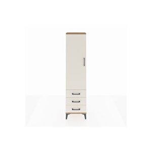 Arges Dolap 4 Raflı 3 Çekmeceli Tek Kapaklı 44x30x182 Çam-aytaşı