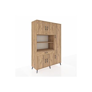 Hyperion Gardrop 10 Raflı Tek Çekmeceli 6 Kapaklı 132x44x195 Çam-çam