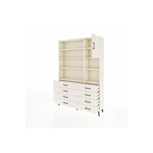 Arges Gardrop 8 Raflı 8 Çekmeceli Tek Kapaklı  132x30x195 Aytaşı-aytaşı