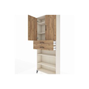 Arges Dolap 5 Raflı 2 Çekmeceli 2 Kapaklı 88x30x221 Aytaşı-çam
