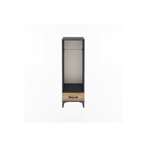 Arges Dolap Tek Raflı Tek Çekmeceli Tek Askılı 44x30x134 Antrasit-çam