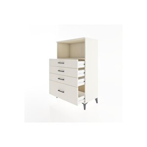 Hyperion Dolap Tek Raflı 4 Çekmeceli 88x44x134 Aytaşı-aytaşı